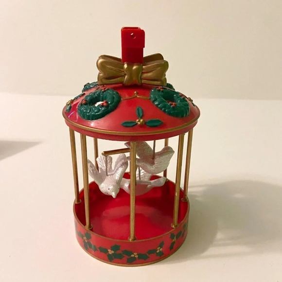 Vintage 1989 Noma Ornament White Doves  Cage Ornamotion Golden Series Christmas - Picture 12 of 12